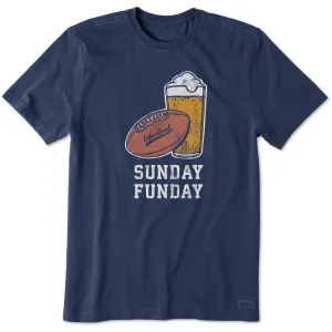 High Density Fabric Anti Static Treatment Men's Sunday Funday Football Short Sleeve Crusher Tee
