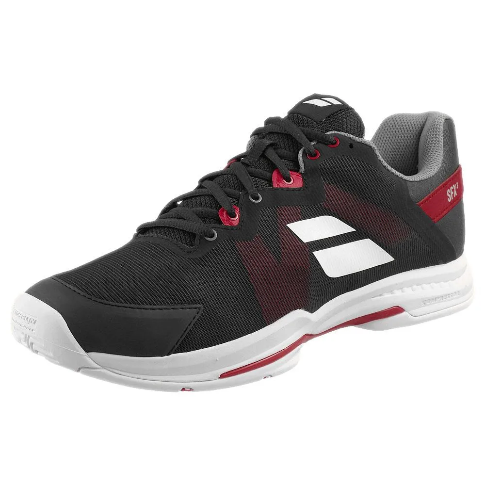 Cushioned Insole Babolat Men's SFX 3 - Black/Poppy Red