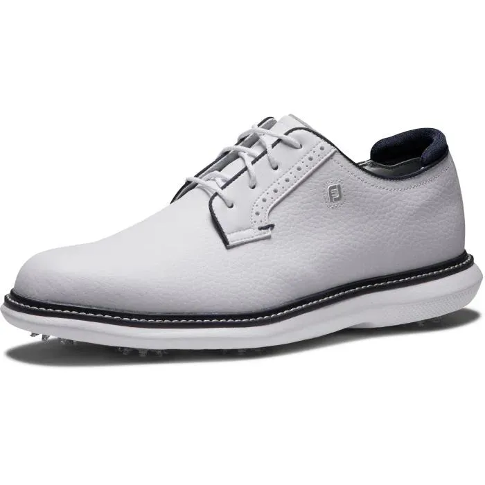 FootJoy 2024 Men's Traditions Golf Shoe- White/Navy Foot Freedom