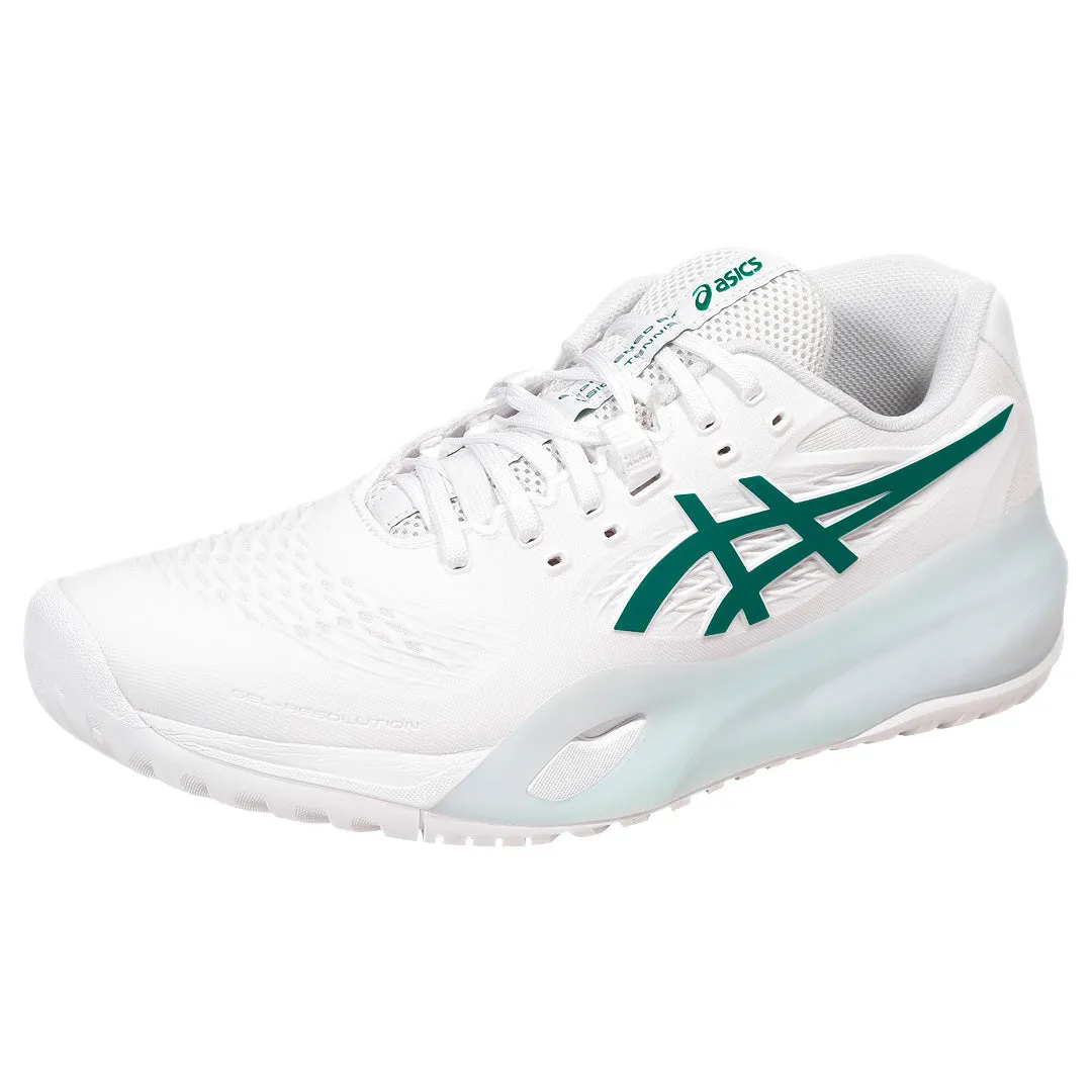 Mesh Upper Comfort Cushion Asics Men's Gel-Resolution X - White/Pitch Green