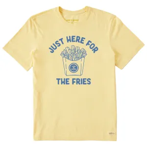 Men's Here for the Fries Short Sleeve Tee Microfiber texture Weekend Comfort