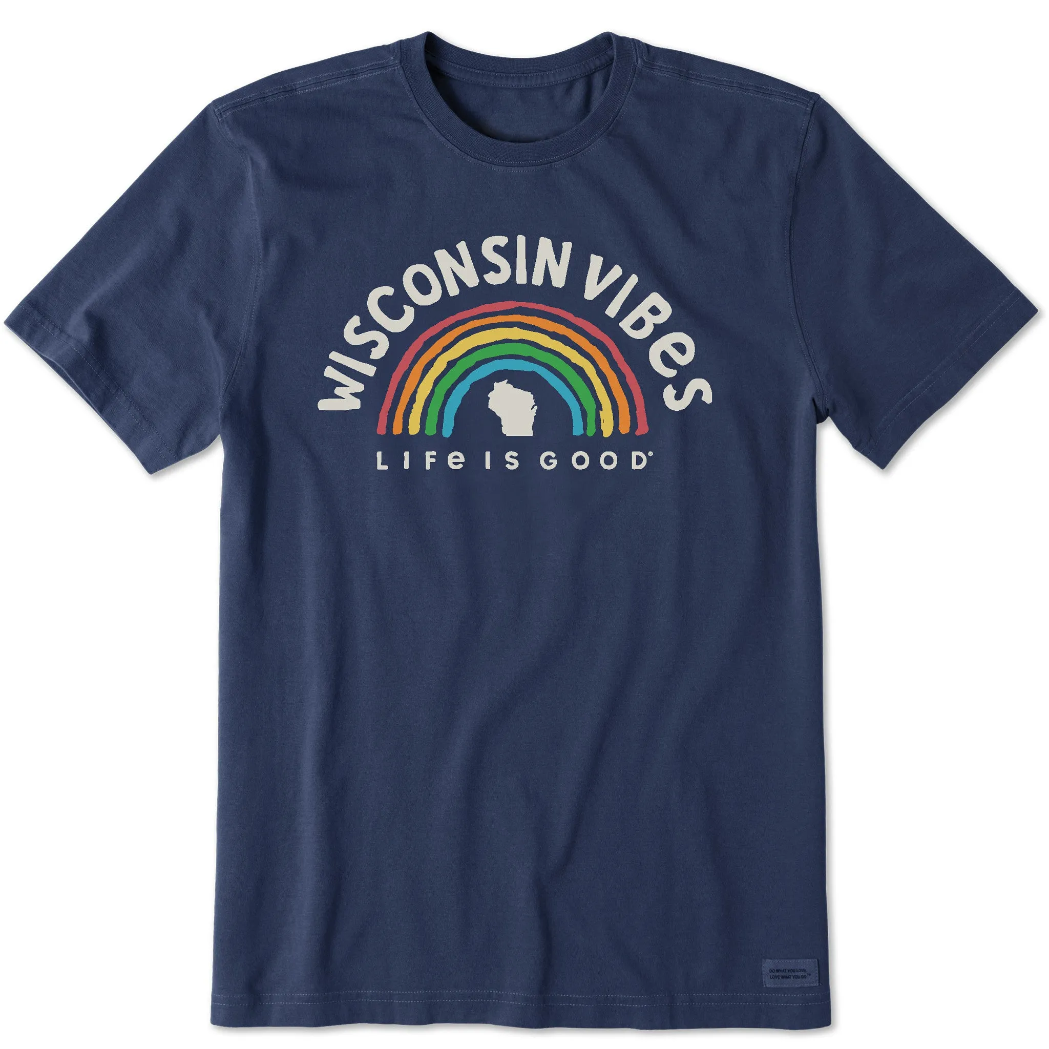 Circular Knit Design Men's Wisconsin Rainbow Vibes Short Sleeve Crusher Tee