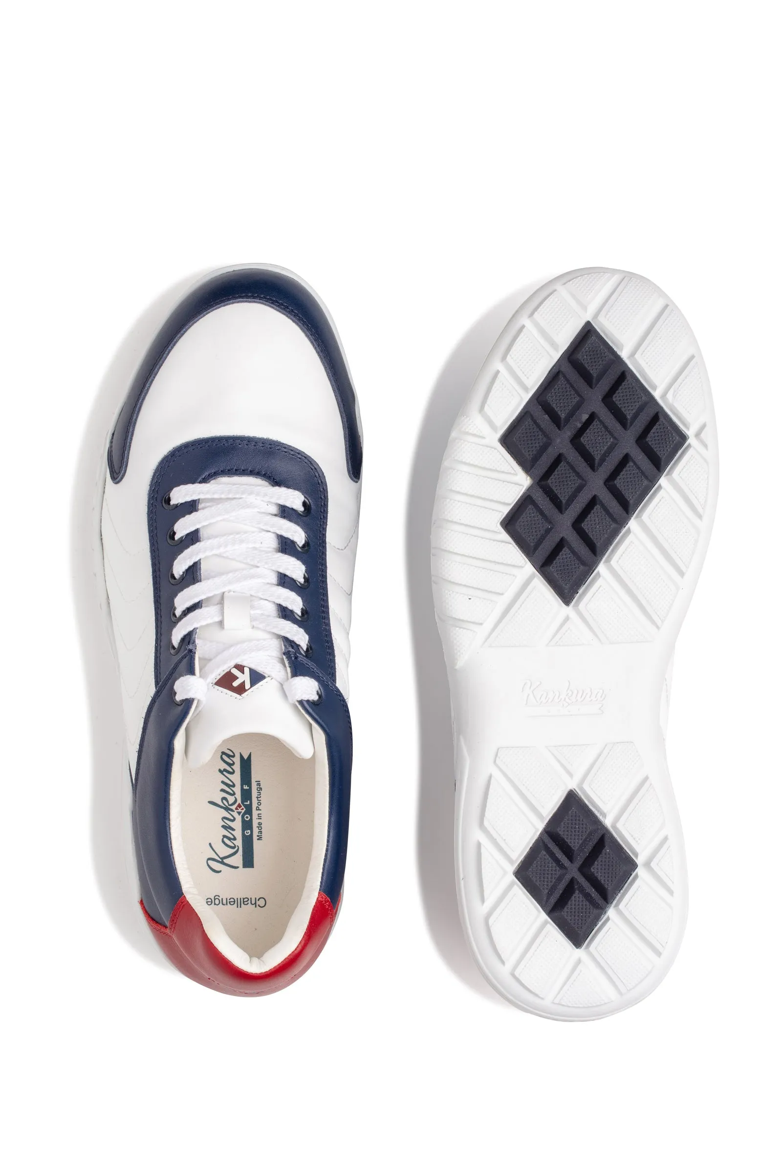 Challenge 09 White|Blue|Red  Men's Golf Shoes  CH009 01 Ground Balance Breathable
