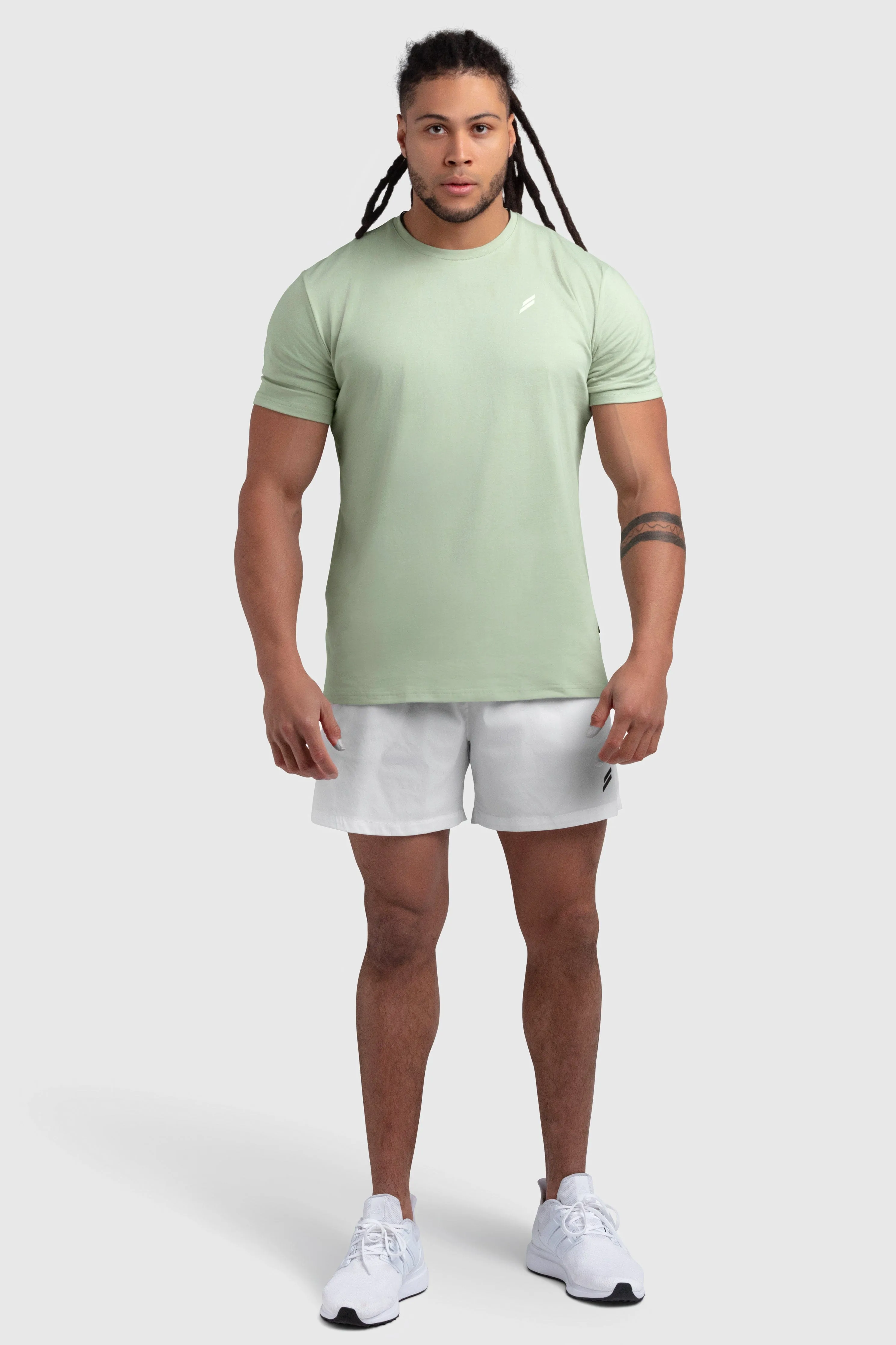 Formal Elegance Stretch Design Essential Regular Fit Tee - Sage Green