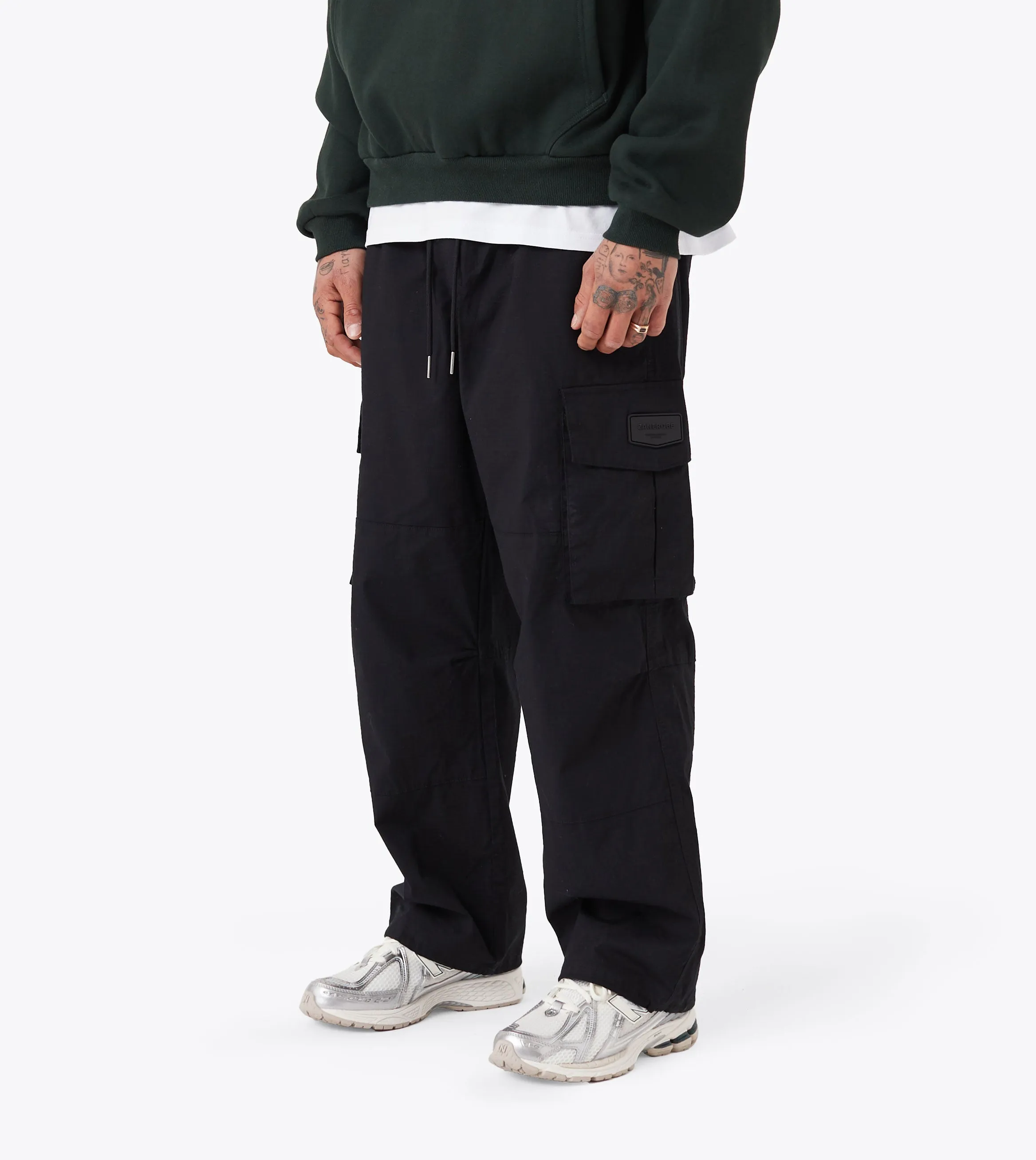 Parachute Pant Black Adjustable loop