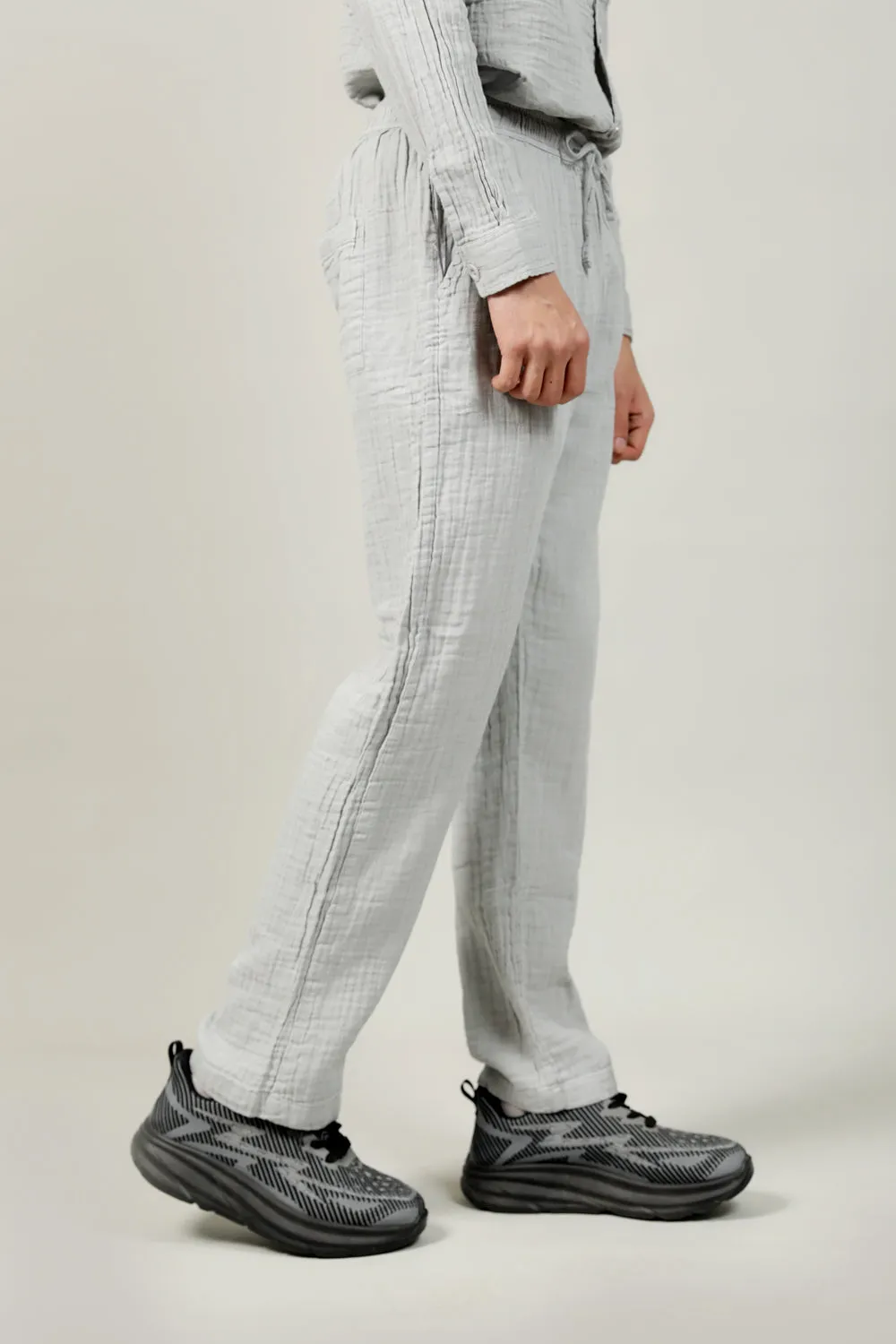 BAGGY FIT RIPPLE EASY PANTS Stretching Fit