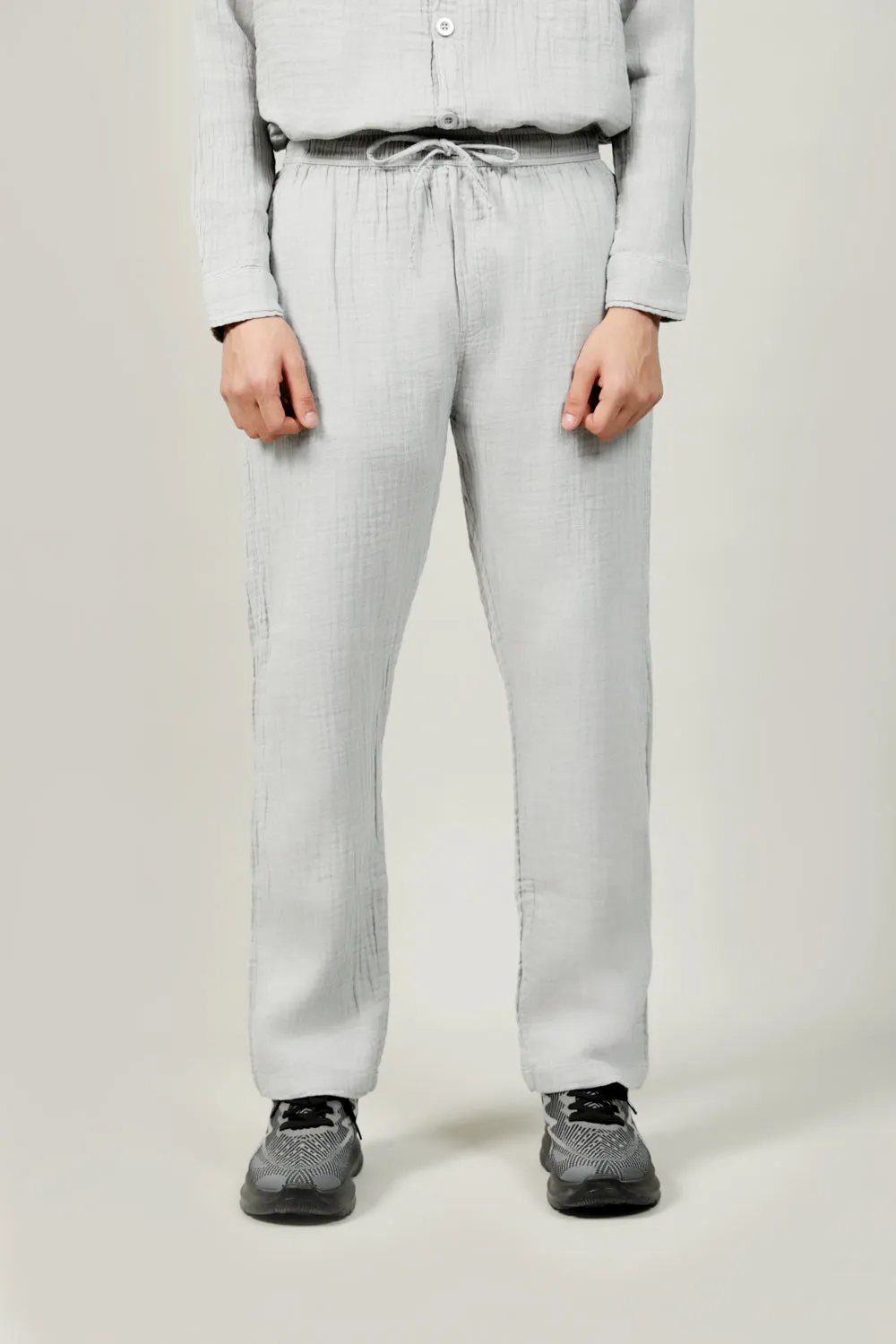 BAGGY FIT RIPPLE EASY PANTS Mesh Lined Casual Layer Fit