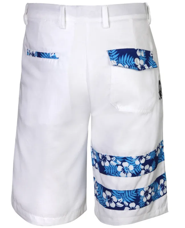 Tattoo Golf: Men's Zuma ProCool Golf Shorts - Zuma White-Zuma Vented Hem Details Flexible Support