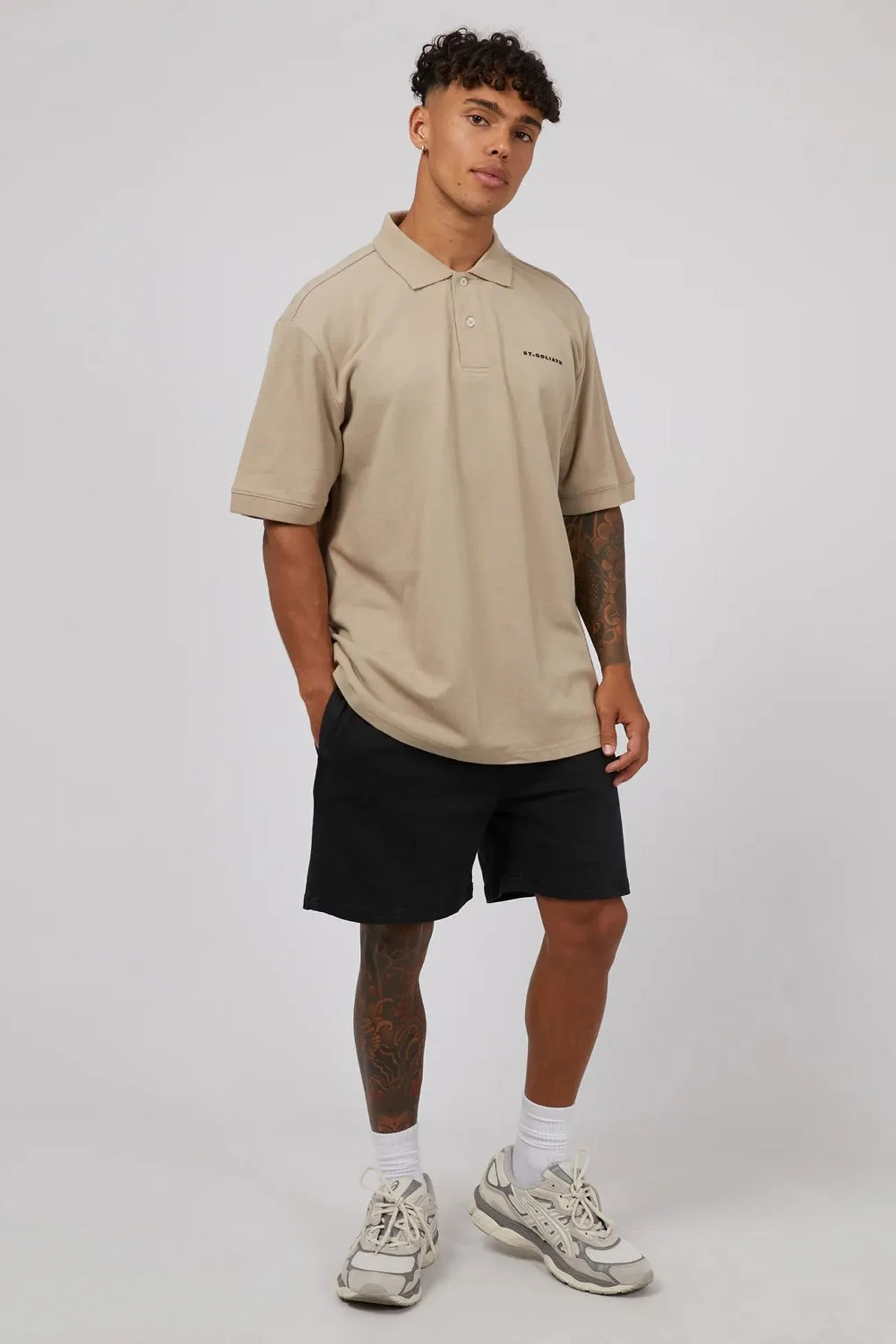 V neck elegance UV Protection Fabric Essential Polo Oatmeal