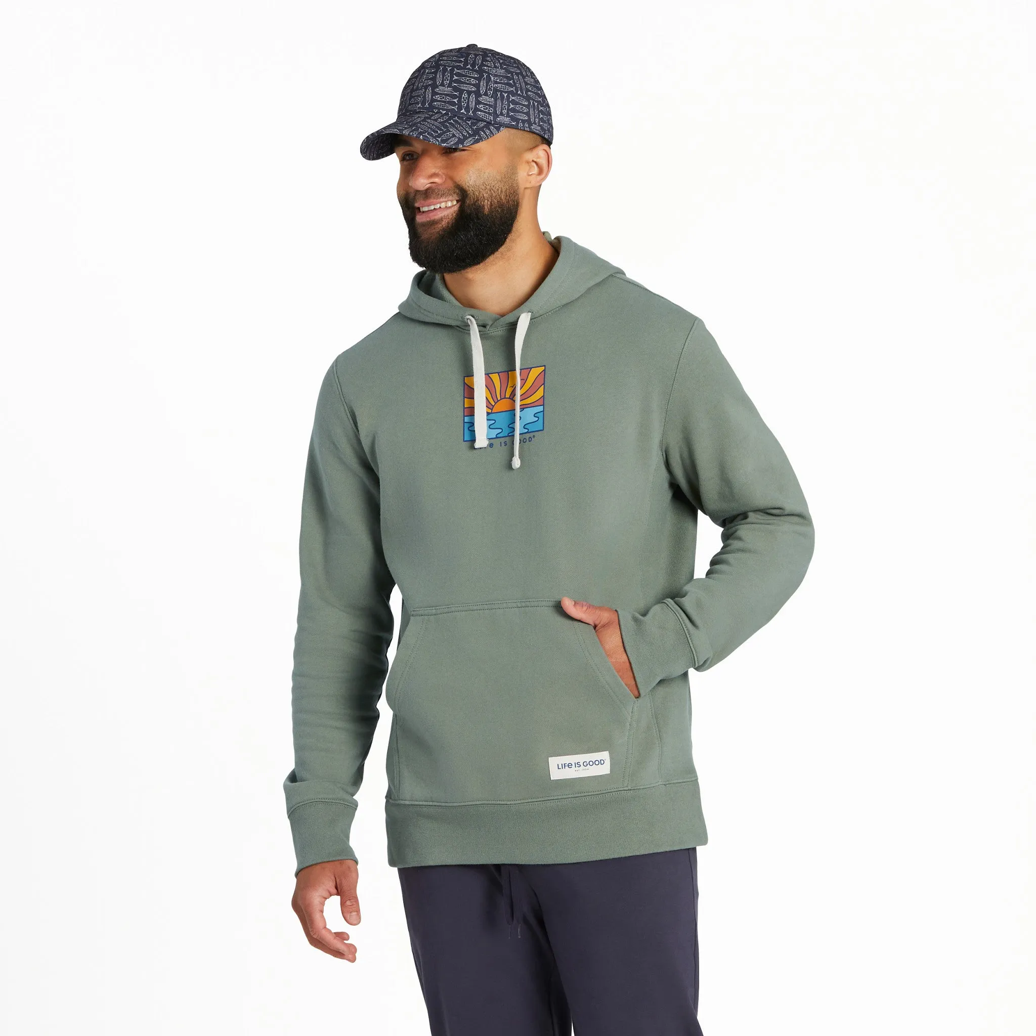Men's Sun Ocean Icon Simply True Fleece Hoodie Versatile Top