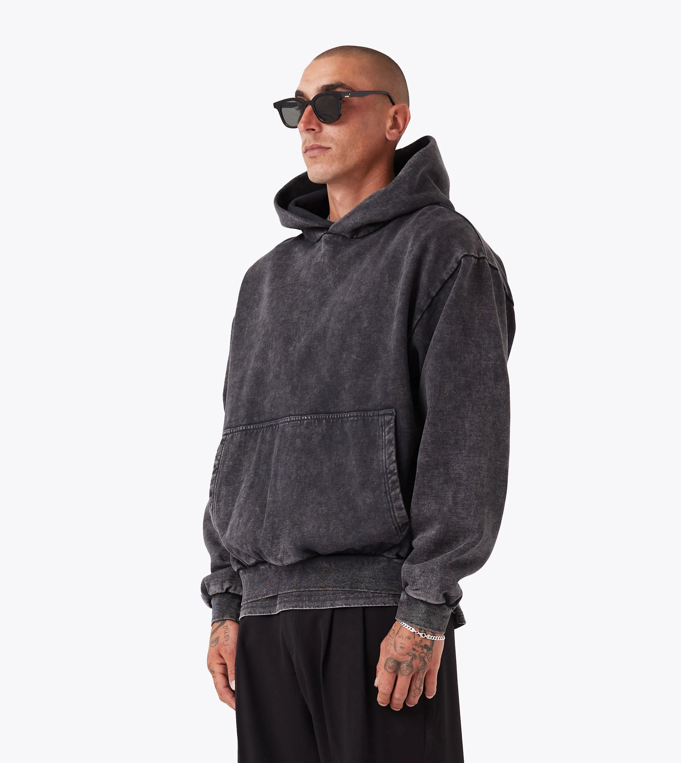 Box Hood GD Ash Grey Long Sleeve Front Pocket