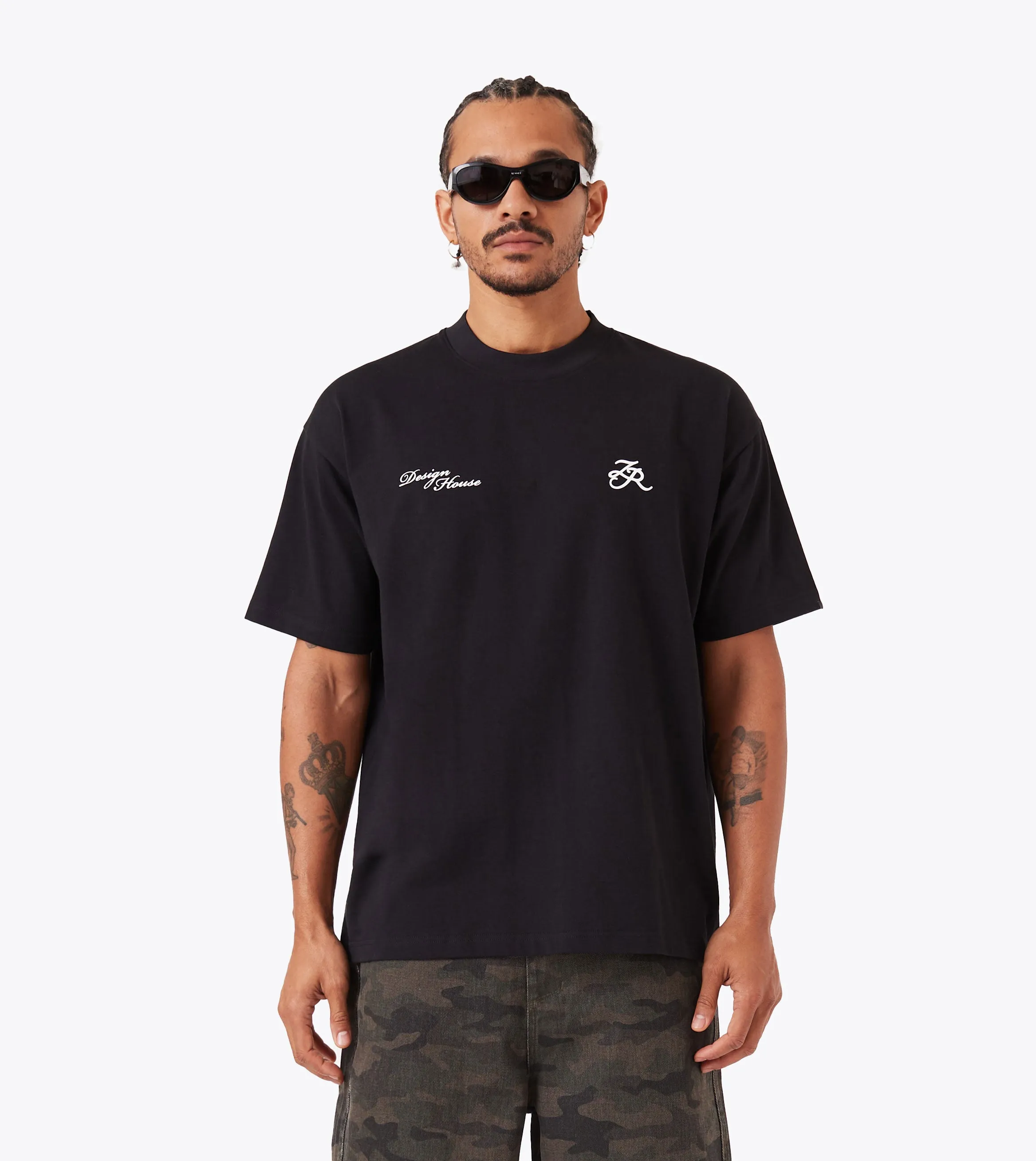 Versatile Wear Relaxed Layers Design House Box Tee Black