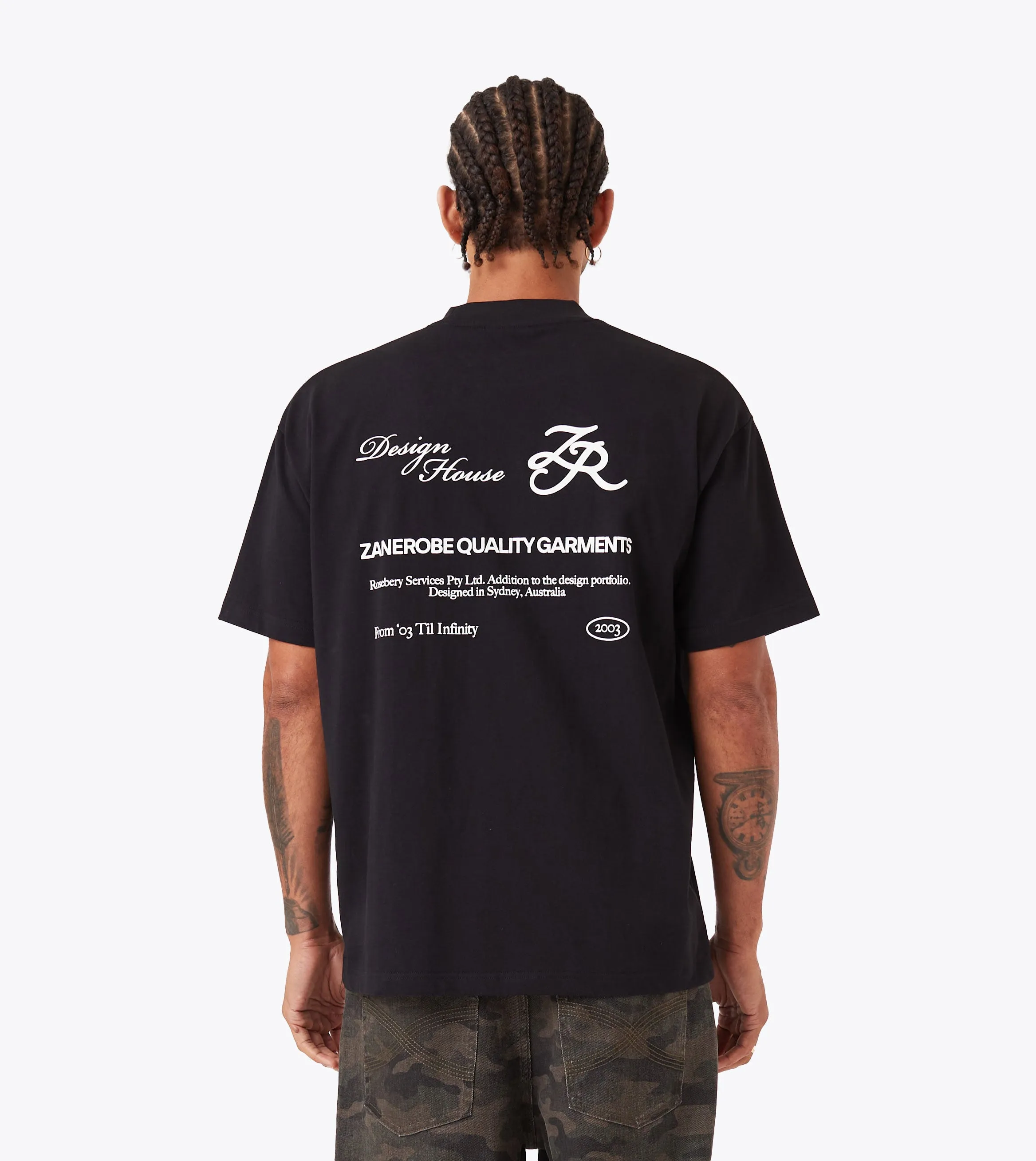 Urban Trend Breathable Comfort Design House Box Tee Black