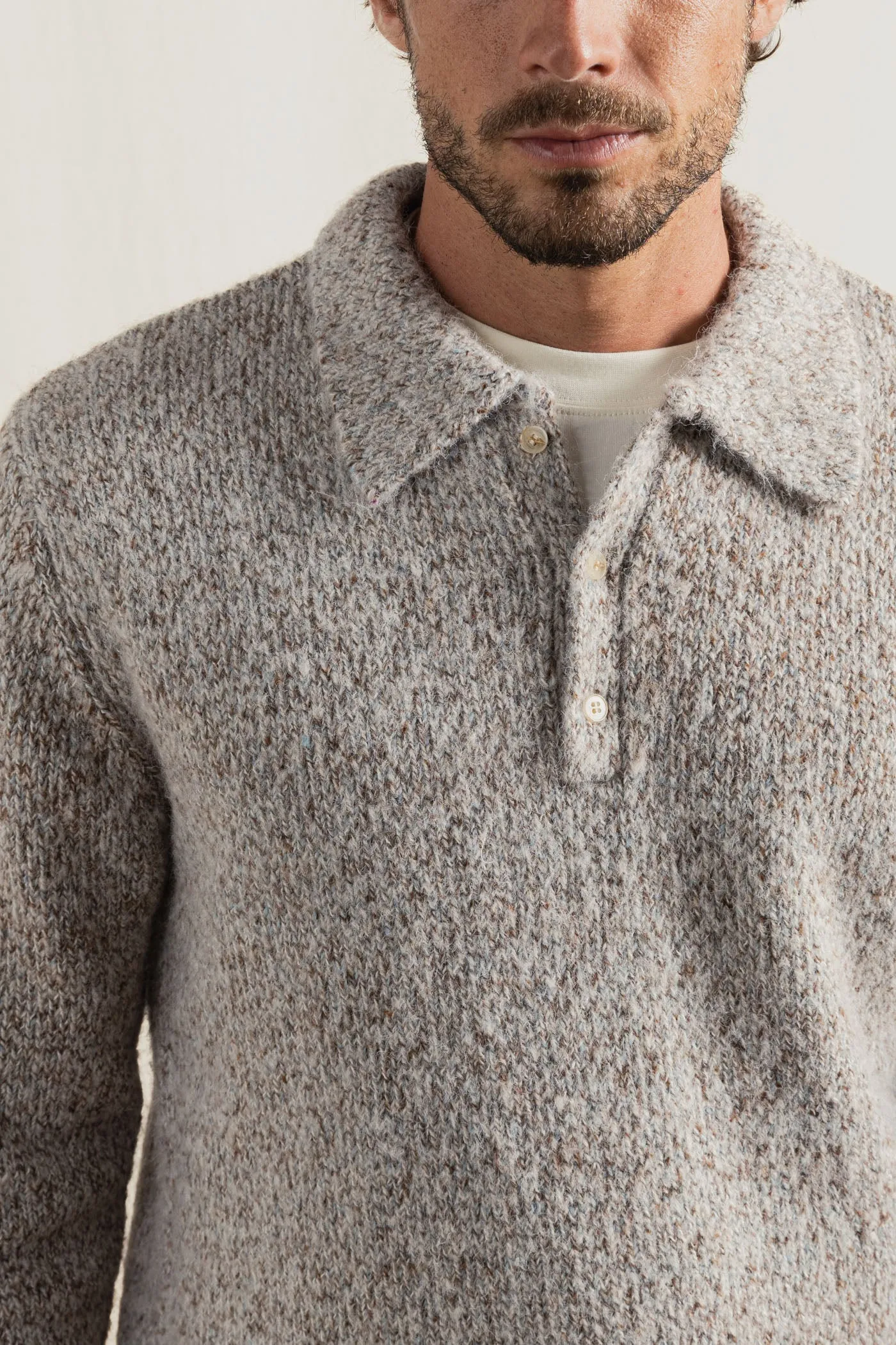 Mid layer Kinetic Collared Knit Tobacco