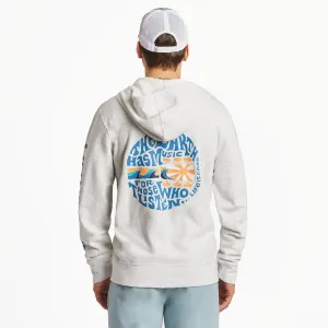 Men's The Earth has Music Guitar Simply True Fleece Zip Hoodie Short One-of-a-kind