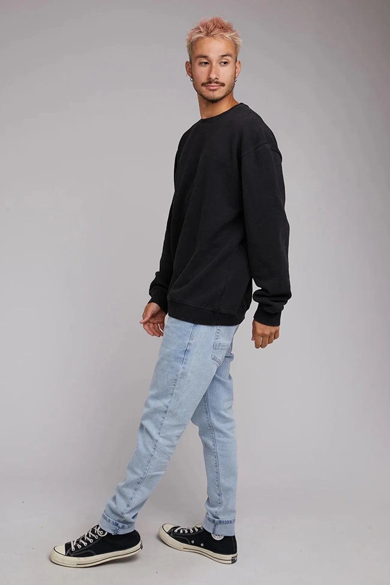 Layer Relaxed Box Crew Washed Black
