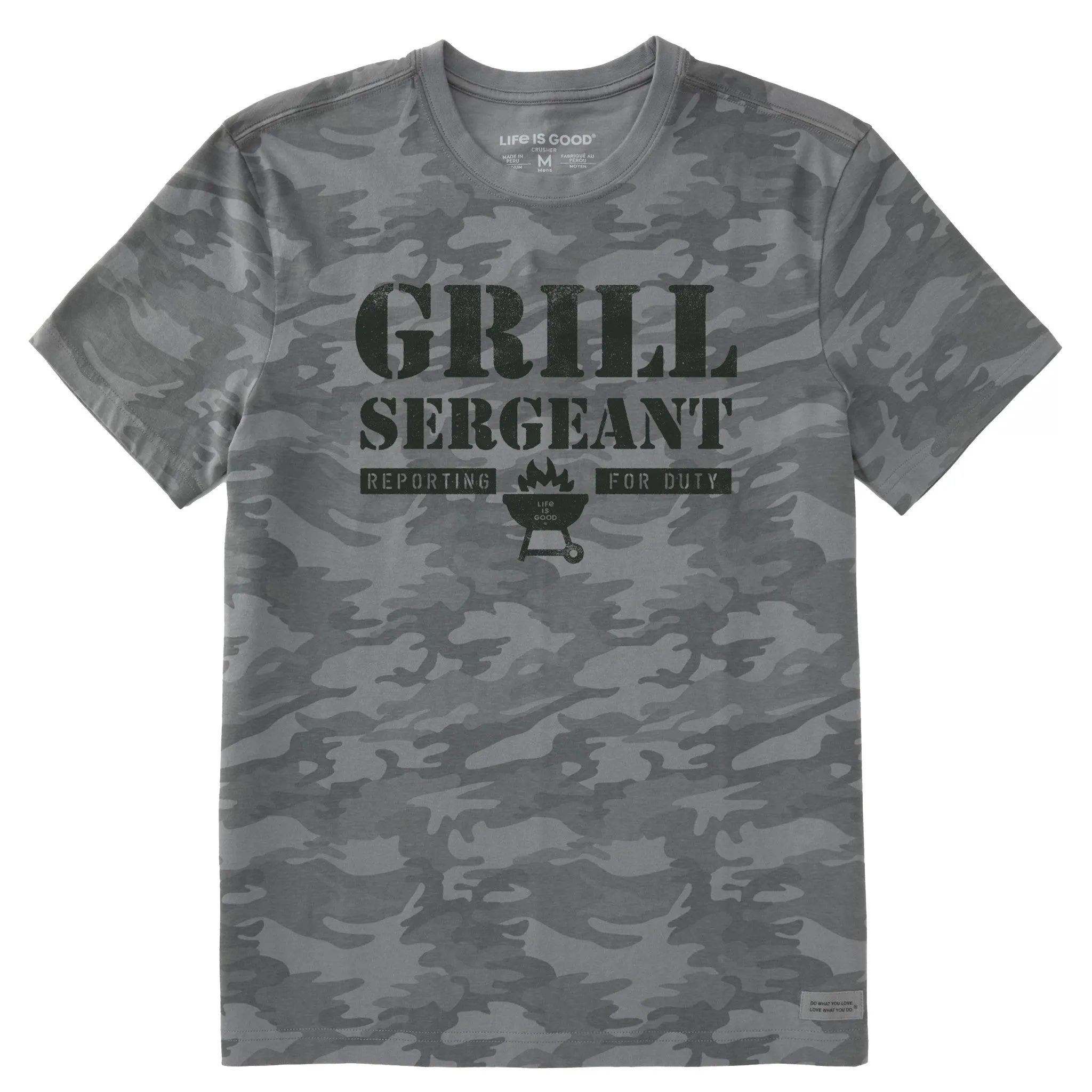 Everyday Chic Men's Wordsmith Grill Sergeant Short Sleeve Allover Printed Crusher Tee