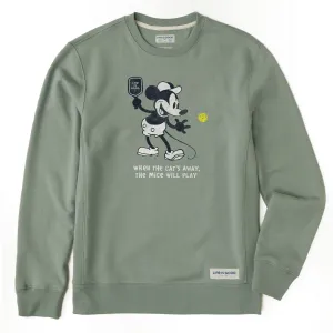 Men's Steamboat Willie Pickleball Simply True Fleece Crew teenagers good for rainy days