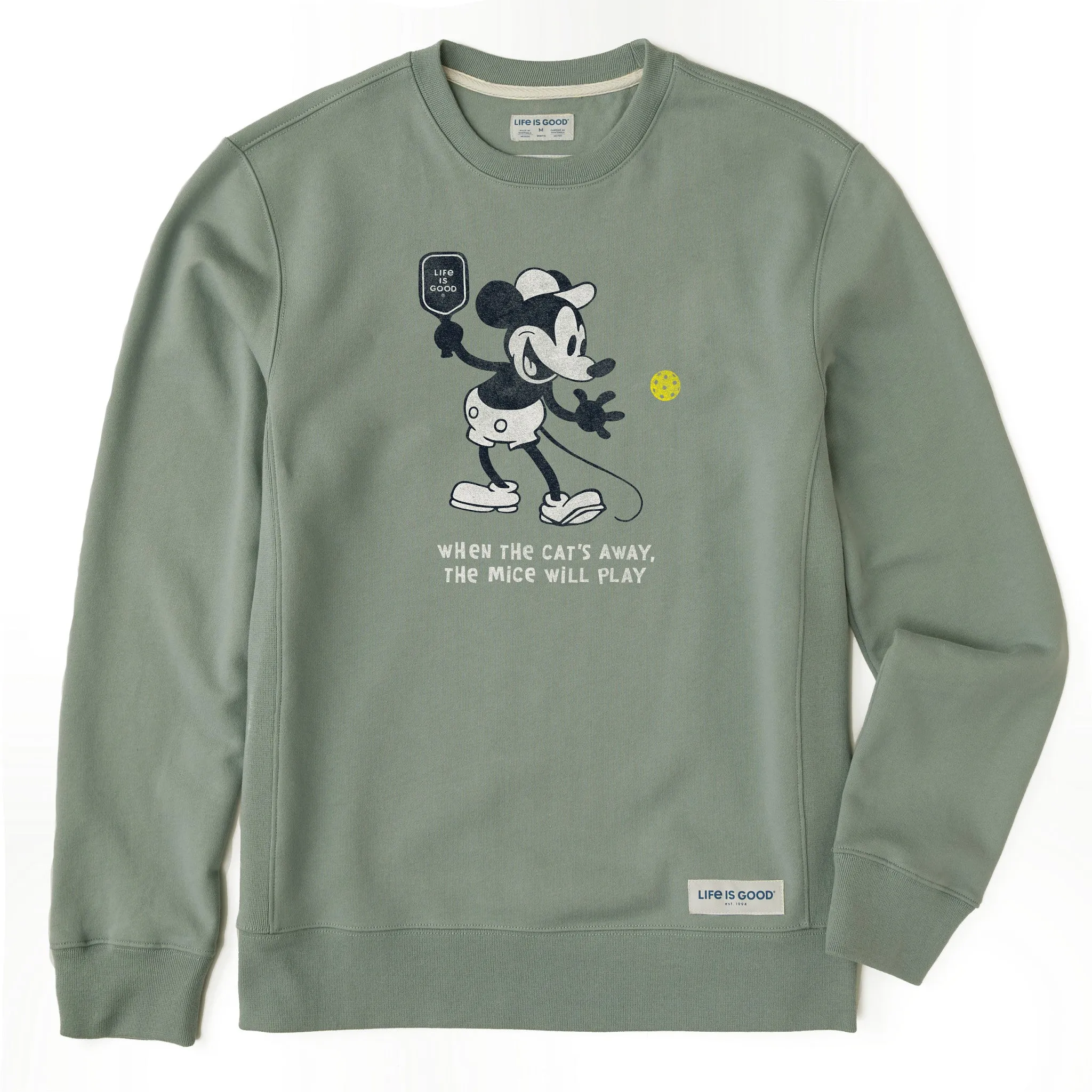 Men's Steamboat Willie Pickleball Simply True Fleece Crew Errand Ready