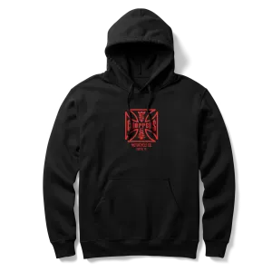 Essential Outerwear Weekend Chic WCC ATX CROSS HOODY - BLACK/RED