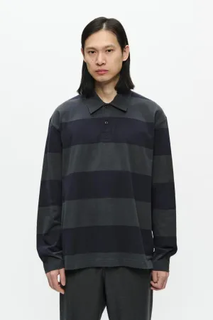 WWThiago Polo L/S Black Sand Stripe Vintage Style