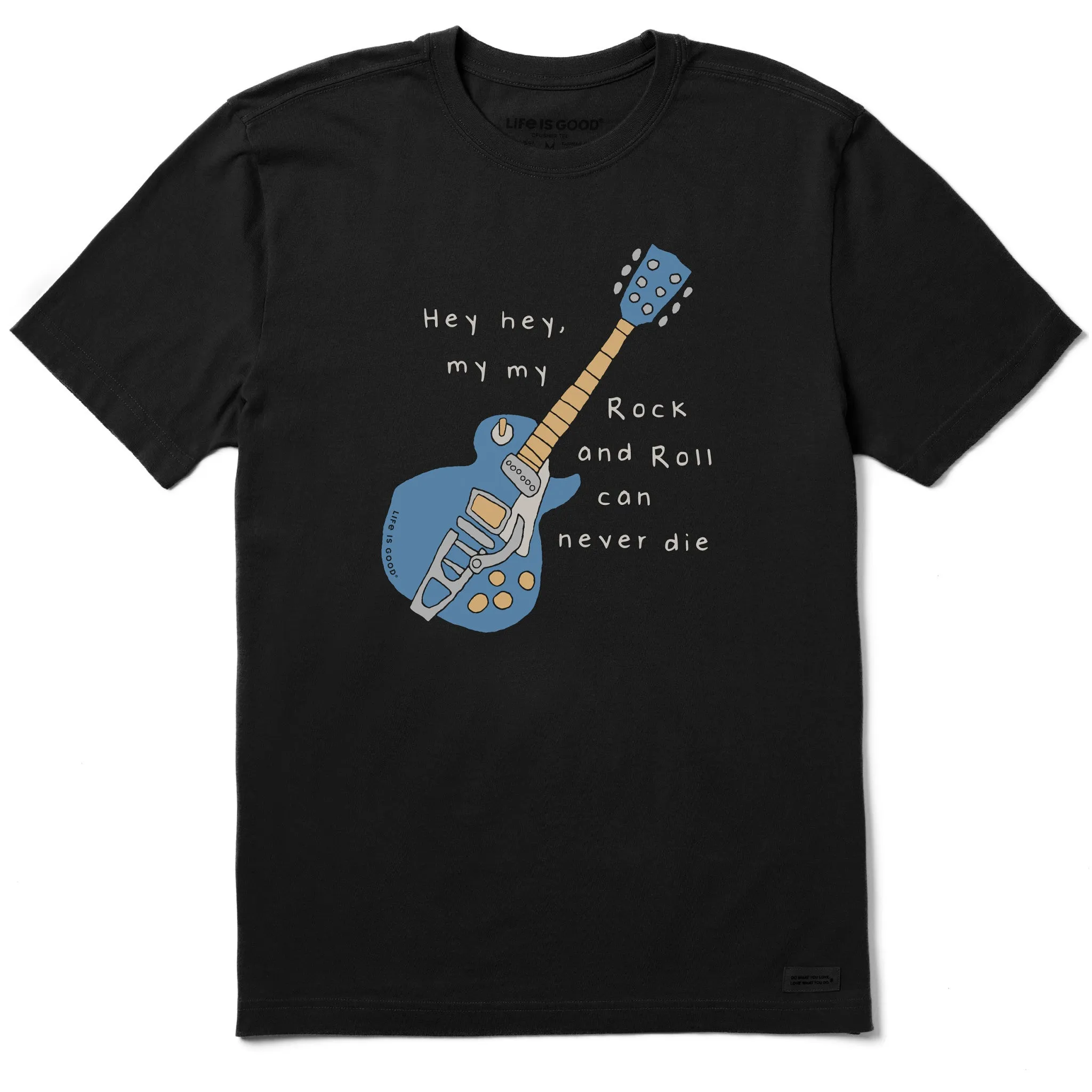 long sleeved Men's Guitar Rock & Roll Can Never Die Short Sleeve Tee