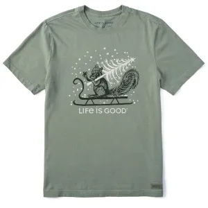 Running Gear Elastic waist Men's Squirrel Tree Short Sleeve Crusher Tee