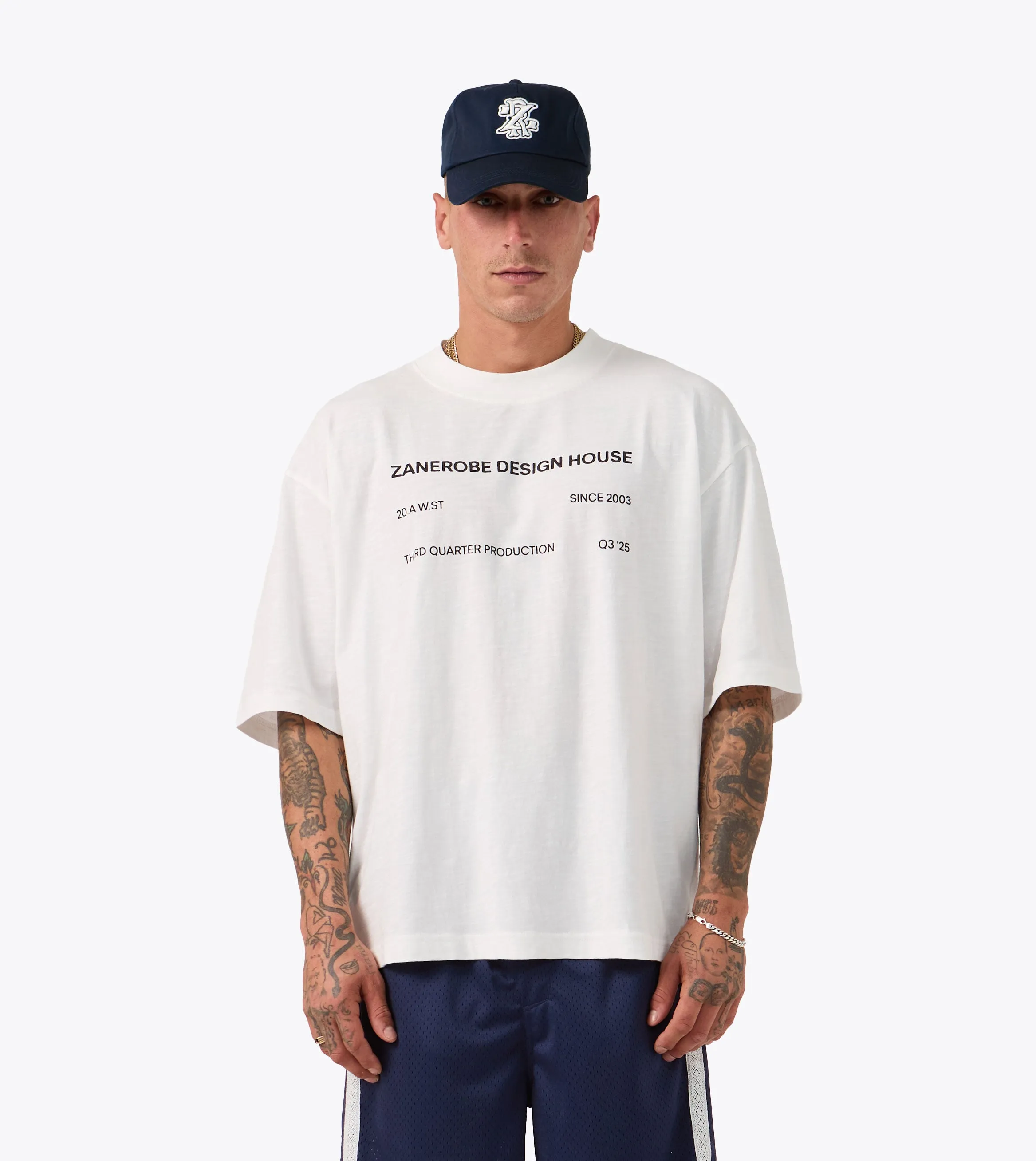 ZDH Slub Flow Tee Vintage White Premium Cotton Blend