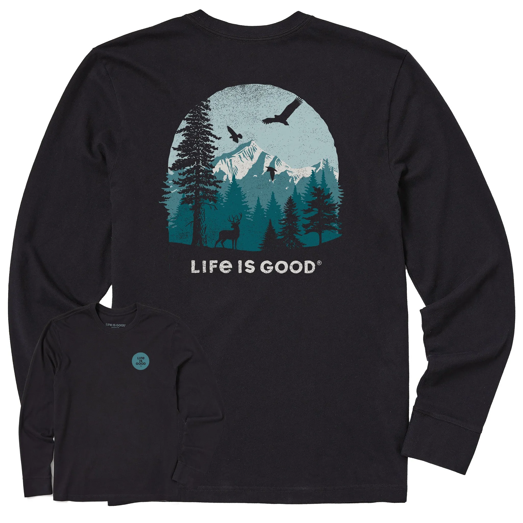 Timeless Wear Men's Pinescape Long Sleeve Crusher Tee