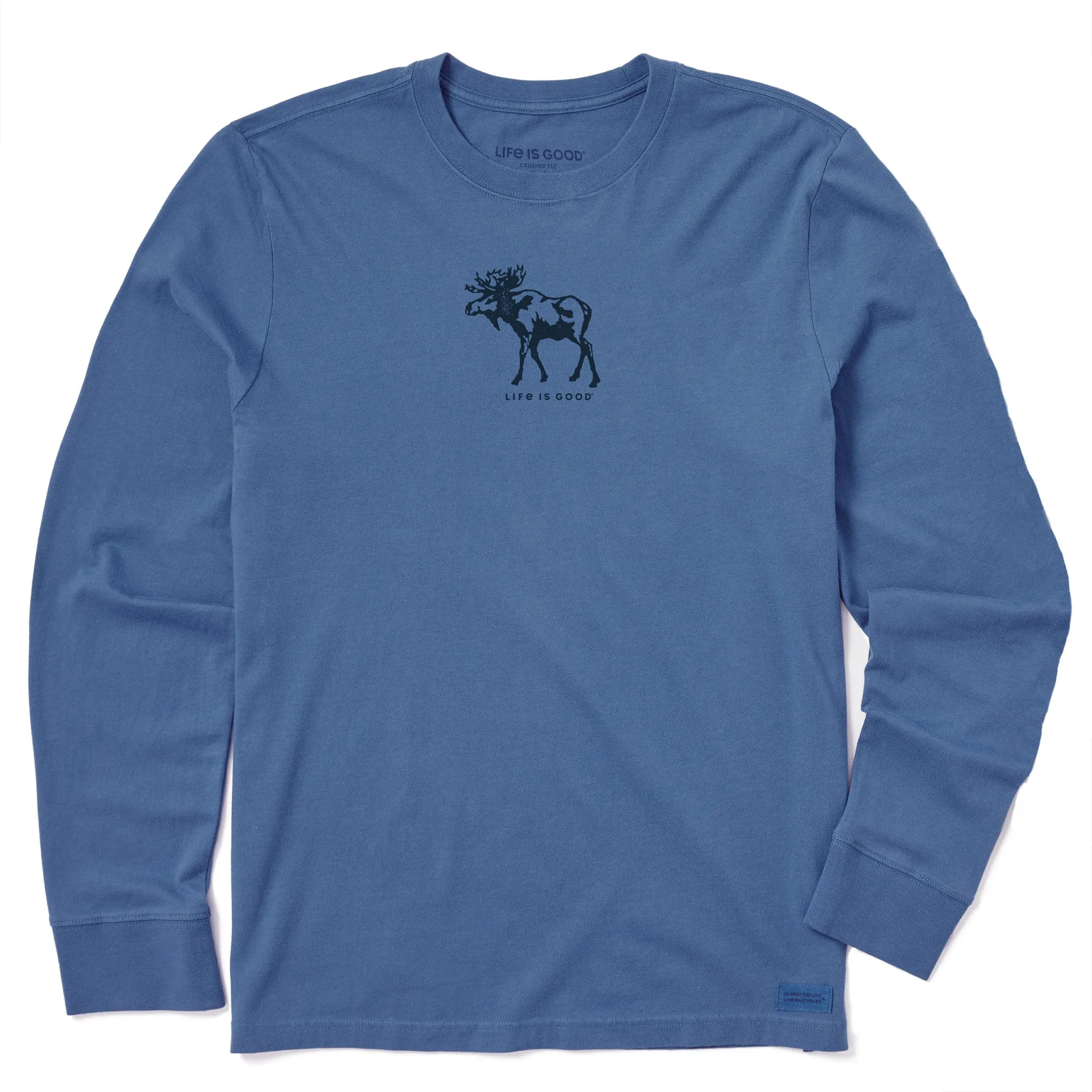 Sport Flex Fit Everyday Look Men's Simple Moose Long Sleeve Crusher-LITE Tee