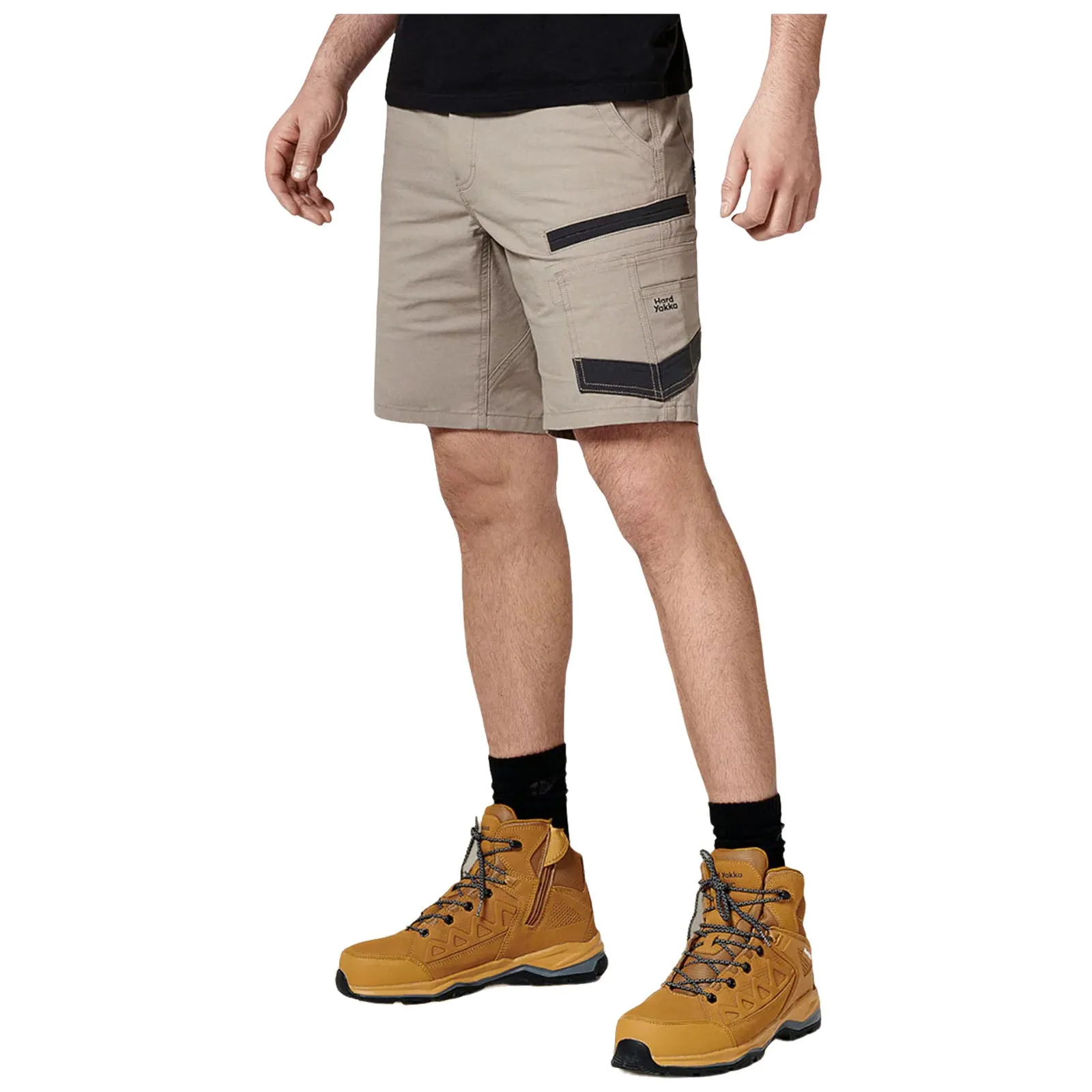 Lightweight Comfort Tactile Feedback Loops Hard Yakka Mens Raptor Active Work Shorts
