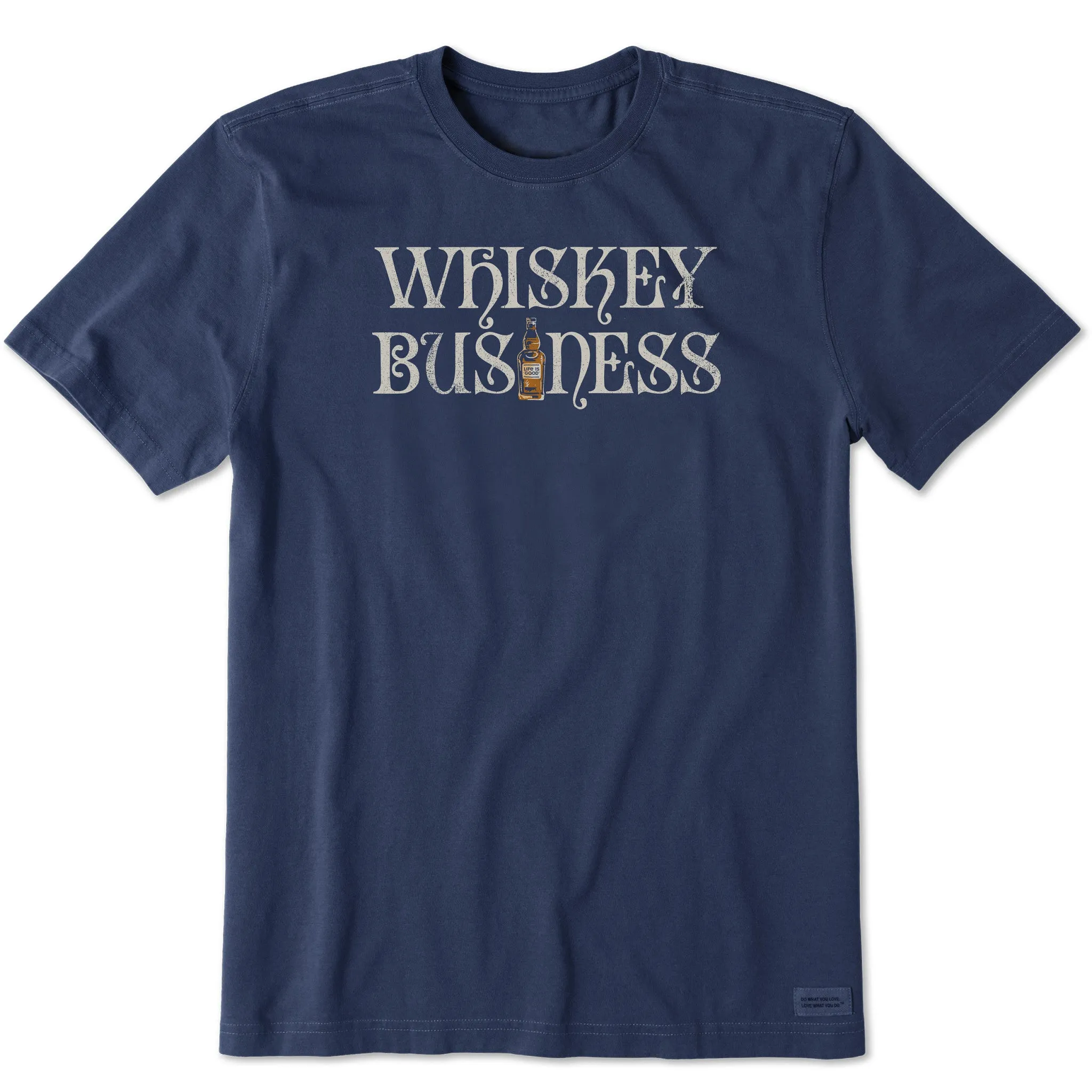 Wrinkle Resistant Breathable Style Men's Whiskey Business Bottle Short Sleeve Crusher Tee