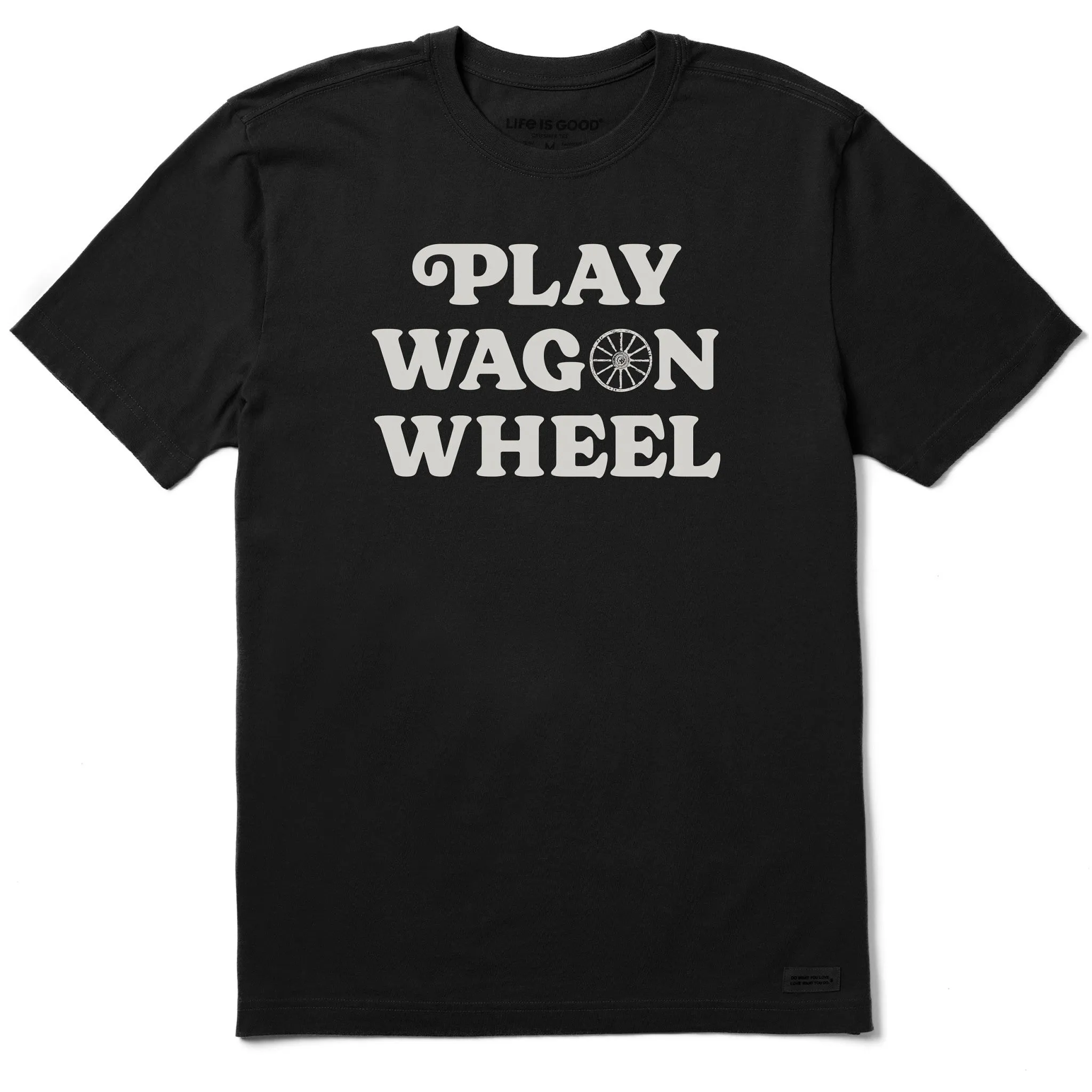 Water Based Ink Print Men's Play Wagon Wheel Short Sleeve Crusher Tee