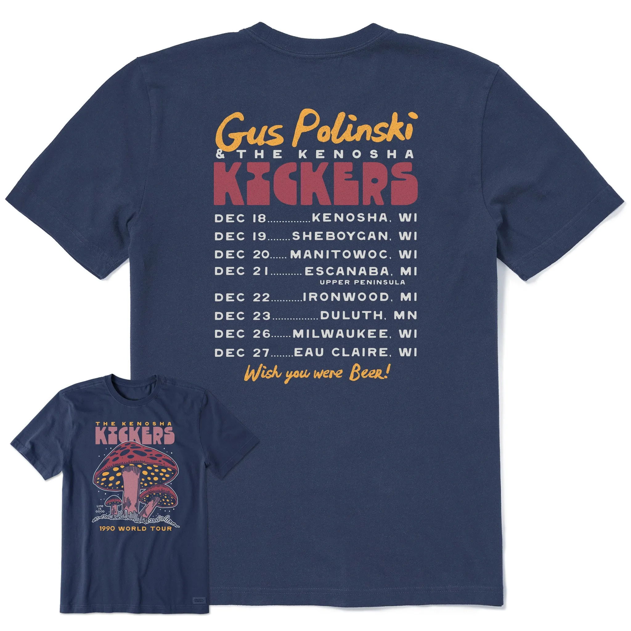 Men's Gus Polinski and the Kenosha Kickers Short Sleeve Crusher Tee Quick-Dry Fabric