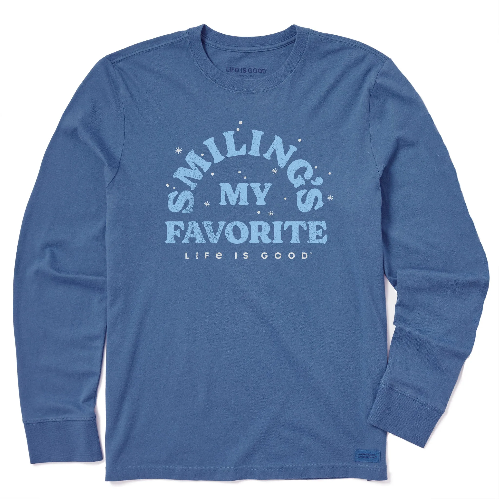 Men's Smiling's My Favorite Long Sleeve Crusher Tee sporty and comfortable