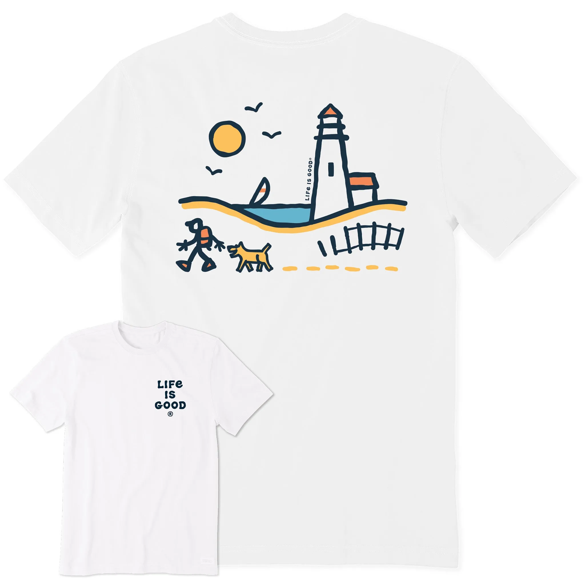 Men's Hiking along the Lighthouse Short Sleeve Tee Outdoor Essentials