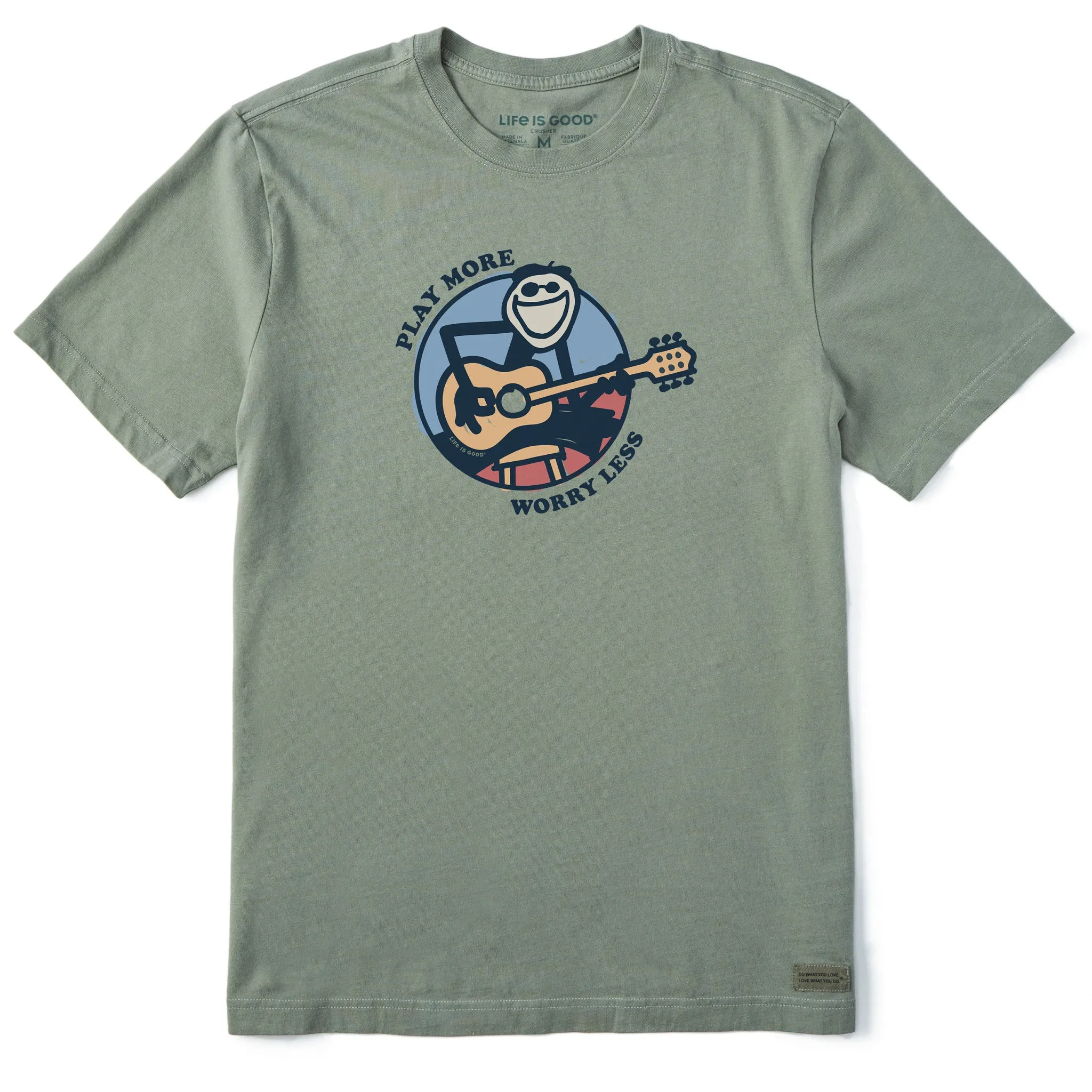 Men's Play More Worry Less Jake Guitar Short Sleeve  Tee Performance Fit