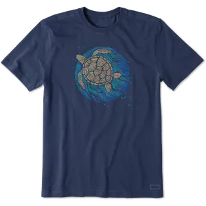 Men's Sea Turtle Swim Short Sleeve Crusher Tee Scoop neck