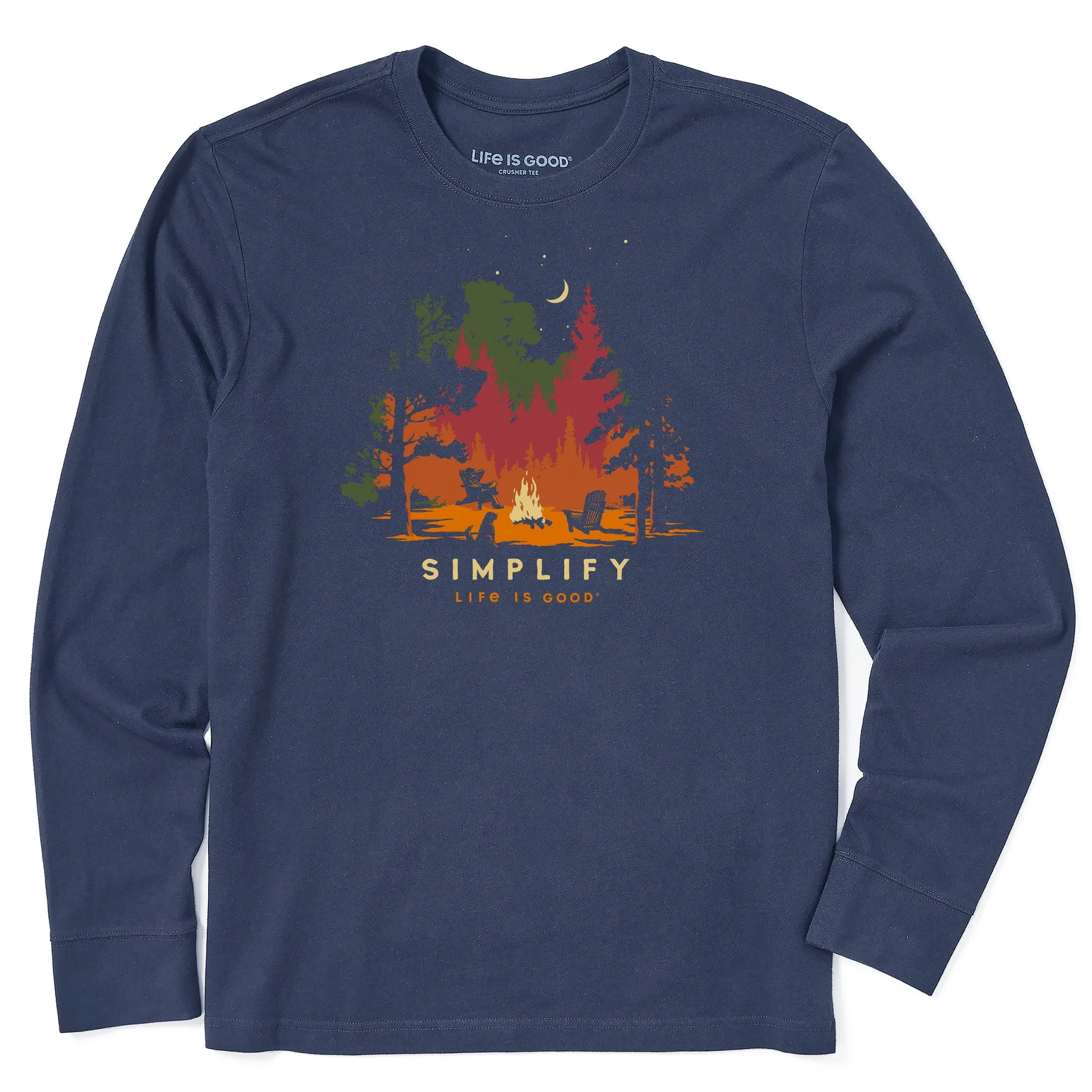 Men's Simplify Campfire Long Sleeve Crusher Tee Light and Soft