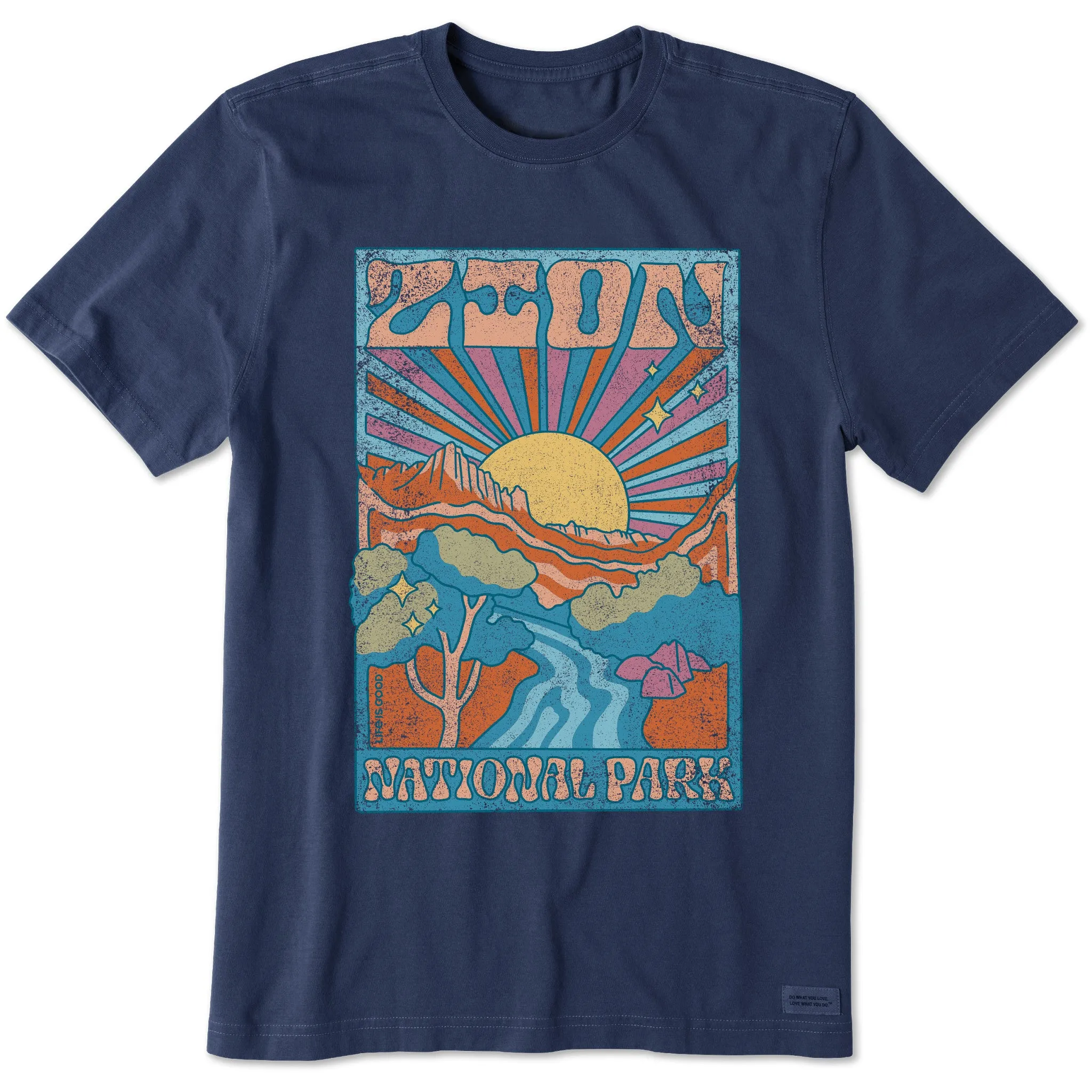 Weekend Wardrobe Men's Zion National Park Psychedelic Scene Short Sleeve Crusher Tee