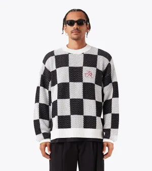 Checker OS Knit Vintage White/Black Tall Fit