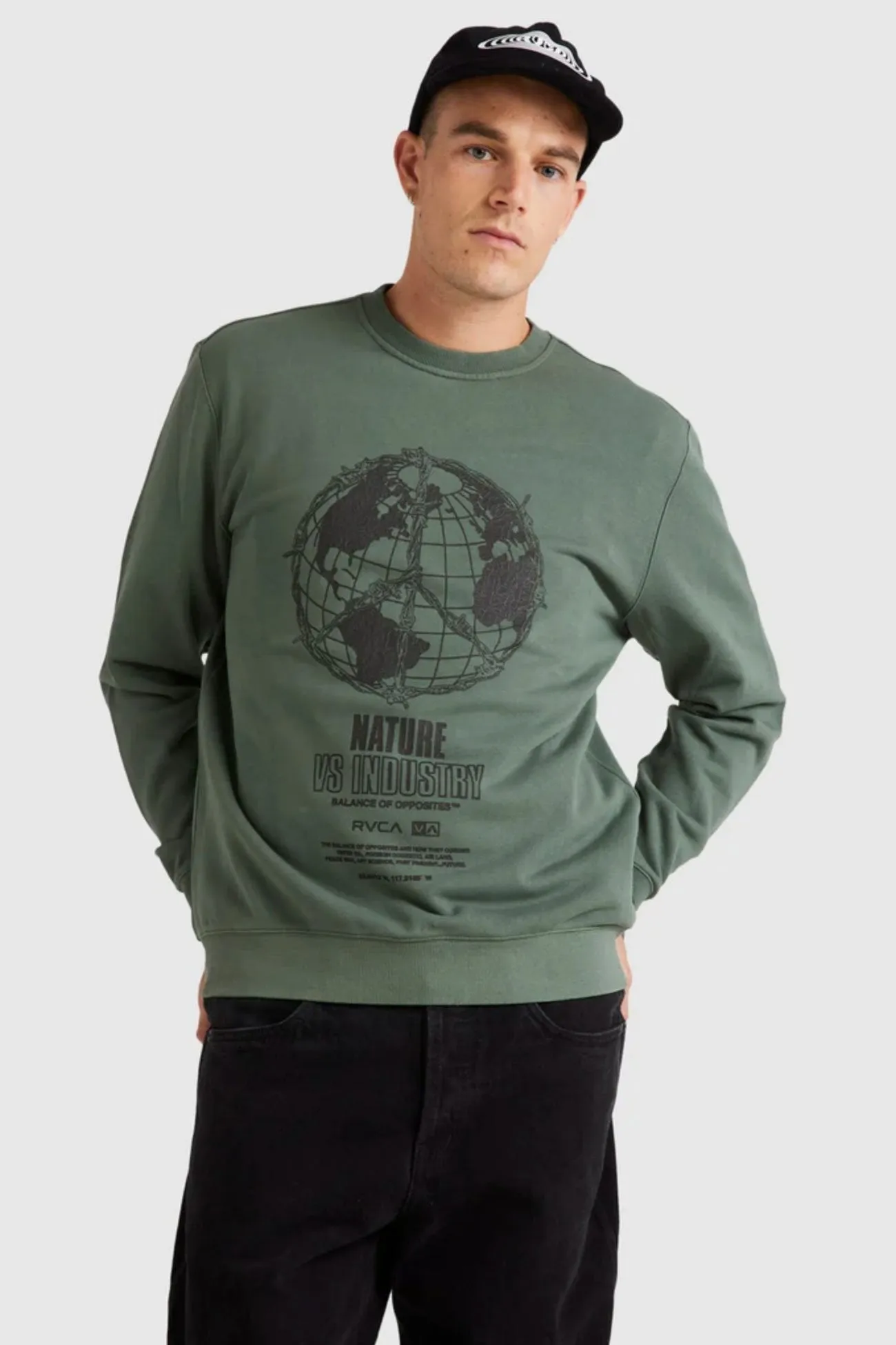 Comfy Hoodie Global RVCA Crew Jade