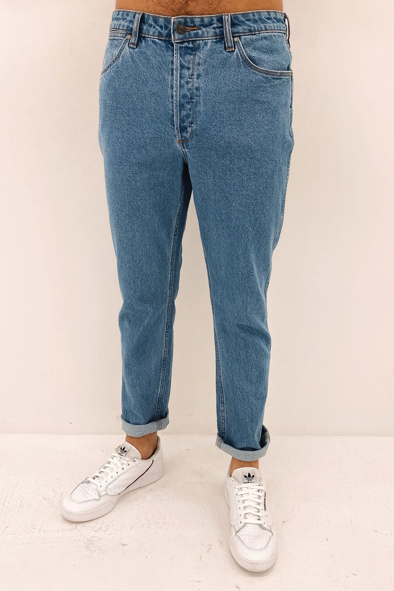 Fashion Lover Minimalist Base Fit Piece Eazy Straight Jean Blue Fire