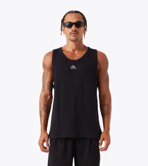 Waffle Tank Black Smooth Seam Technology Chic Smart