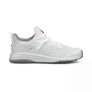 Puma FUSION EVO Golf Shoes - Puma White / Quarry Ultra Light Airport Travel Water Resistant Construction