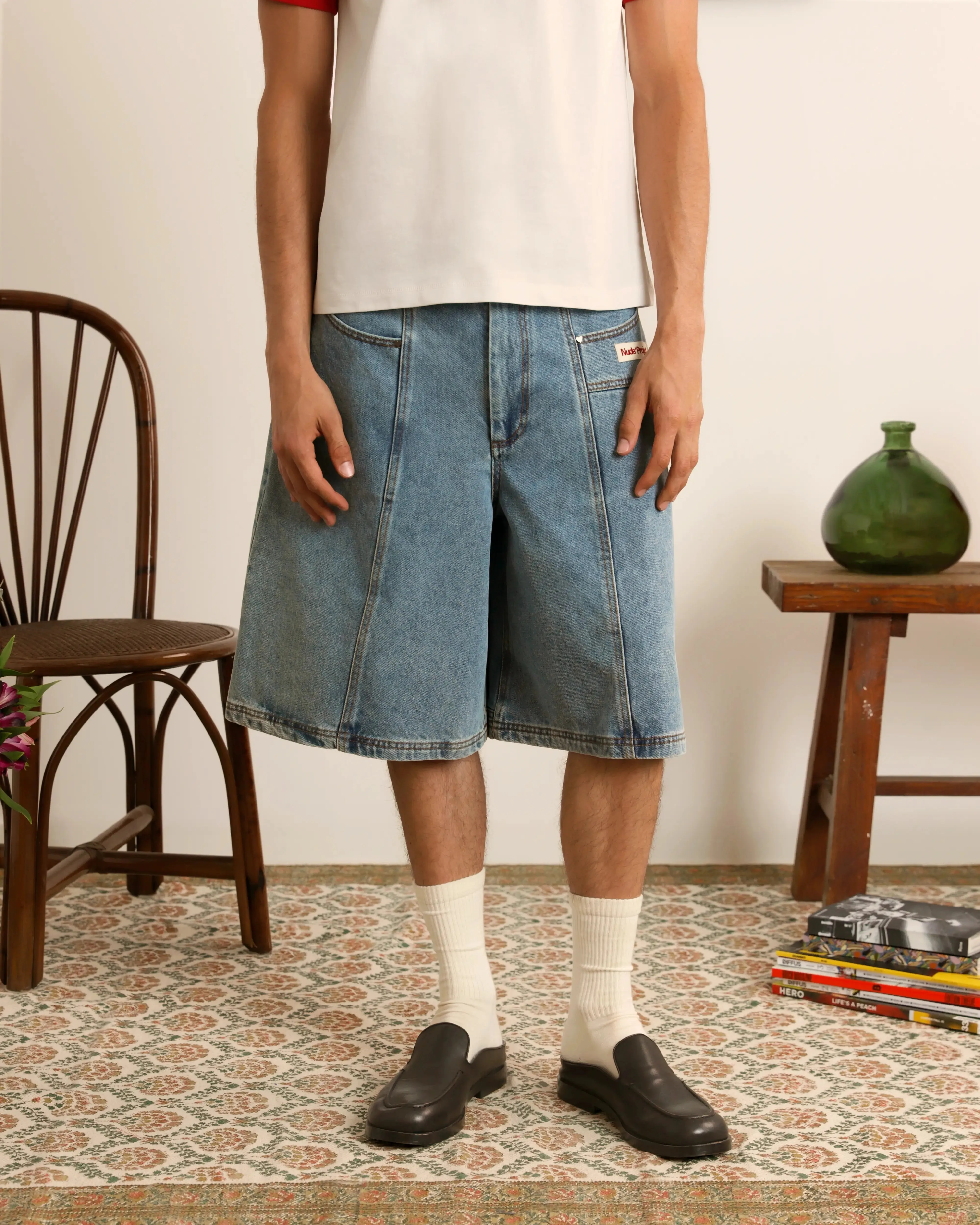 Sunny Vibes Rainy Day Shopping Day Updown Denim Shorts