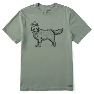 sporty wear Men's Pen and Ink Golden Short Sleeve Crusher Tee