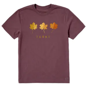 Men's Turnt Leaves Short Sleeve Crusher Tee Unique Design Light Fashion