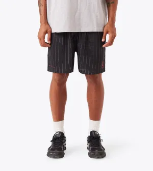 Stay Cool Anti Pilling Fabric Pinstripe Training Mesh Short Black Stripe