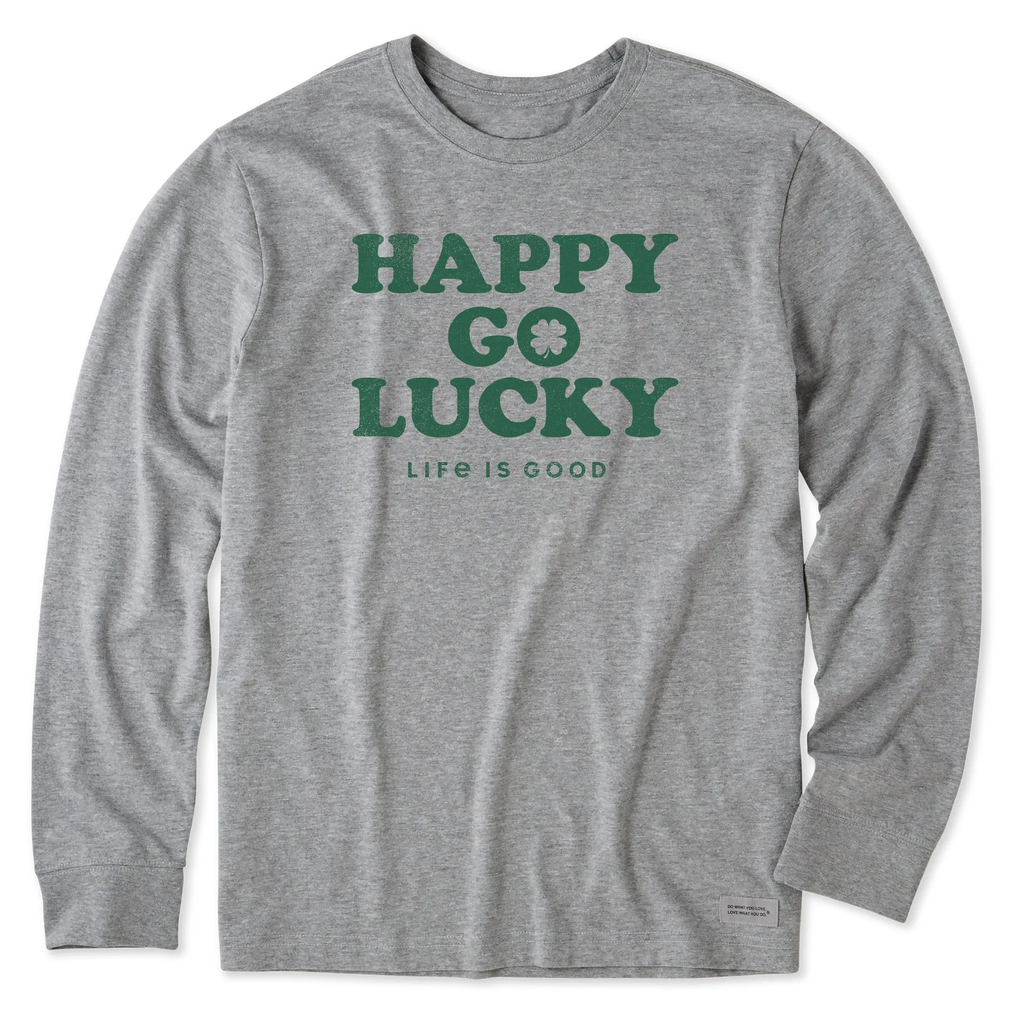Men's Happy Go Lucky Irish Long Sleeve Crusher Tee Fashion Top